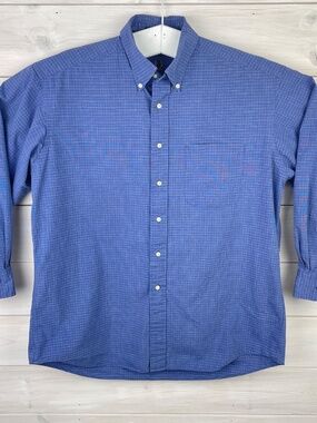 Vintage Y2K Tommy Hilfiger Blue Long Sleeve Button-down Mens Shirt